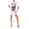 Philipp Plein Classic Skull Strass Short T-Shirt Dress, Size Medium