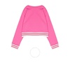 Moncler Kids Pink Embroidered Motif Cropped Sweatshirt