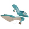 Manolo Blahnik Ladies Fabetamu Satin Jewel And Pearl Embellished Mules