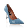 Philipp Plein Destroyed Decollete Denim Pumps