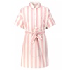 Moncler Kids Striped Belted Cotton Shirt Dress