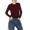 Maison Margiela Bordeaux Crewneck Knit Work-In-Progress Wool Sweater