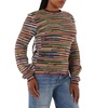 Chloe Ladies Multicolor Rainbow-Striped Frayed Sweater