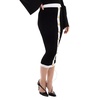 Balmain Ladies Noir / Blanc Midi Knit Skirt