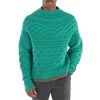 Sacai Men's Green Horizontal Cable Knit Pullover