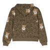 Moschino Kids Teddy Bear Print Ribbed Cuff Cotton Hoodie