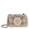 Philipp Plein Beige Iconic Plein Suede Mini Shoulder Bag