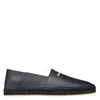 Salvatore Ferragamo Men's Black Calf Leather Logo Espadrilles