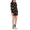 Moschino Ladies Fantasia Black Intarsia Teddy Wool Knit Mini Dress