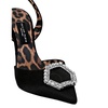 Philipp Plein Crystal Hexagon Satin Decollete Slingback Sandals