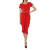 Marni Ladies Ruched Cut-Out Round Neck Midi Dress