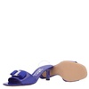 Salvatore Ferragamo Blue Patent Calfskin Vara Bow Slide Sandals