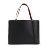 BALLY Elegant Black Leather Tote Bag 38x28x13 cm