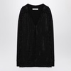 PHILOSOPHY DI LORENZO SERAFINI Black Rhinestone Embellished V-Neck Blouse