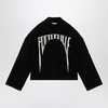 RICK OWENS  BLACK WOOL JUMPER WITH LOGO