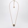 Miu Miu Metal Necklace With Black Logo Women