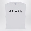 Alaia White Cotton T-Shirt With Logo Women