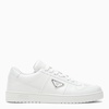 Prada Men White Leather Downtown Sneakers