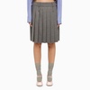 Miu Miu Grey Pleated Wool Skirt Women