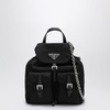 Prada Mini Black Re-Nylon Backpack With Logo Women