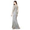 Women's Boat Neck Long Sleeve Fitted Lace Gown