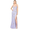 Women's Mirror Beaded Gown With High Slit