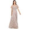 Women's Cape Sleeve V-Neck Gown