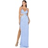 Women's Cutout Beaded Gown with Fringes