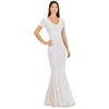 Women's Cap Sleeve Beaded Wedding Gown