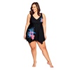 Plus Size Sharkbite Print Swim Dress