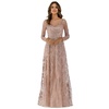 Women's Illusion Neckline A-line Long Sleeves Gown