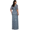 Women's V-Neck, Cape Sleeve Beaded Gown