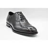 Black Leather Oxford Cap Toe Shoes