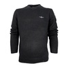 Military Style Wool Blend Sweater Black