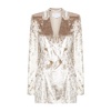 Velvet Double-Breasted Jacket Ivory White