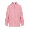 Pink Linen Blouse Korean Collar