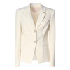 White Single-Breasted Jacket with Hip Details