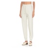 Ivory Wool Pants Elastic Waist Drawstrings