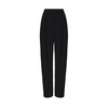 Black Wide-Leg Crepe Trousers