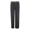 Wide Leg Frayed Hem Jeans Trousers