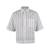 Striped Cotton Poplin Blouson Shirt