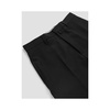 Black Wool Straight Cut Pants