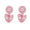 Pink Flower Crystal Earrings Pair