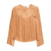 Caramel Brown Corduroy Top with Keyhole Detail