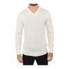 White V-Neck Wool Blend Pullover