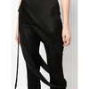 Black Flare Trousers with Draped Side Bands