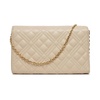 Quilted Shoulder Bag Ivory Synthetic Leather