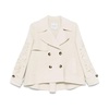 Beige Wool Blend Coat Sequin Detail