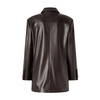 Brown Faux Leather Jacket Button Fastening