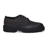 Anthracite Leather Lace-up Flat Shoes